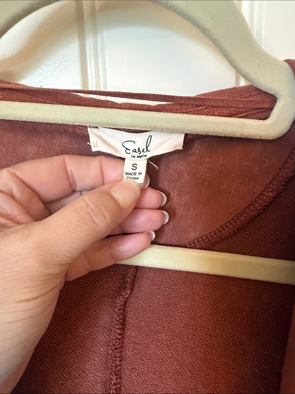 easel mineral Washed Rust Open-Front Cardigan Jacket - Picture 2 of 8